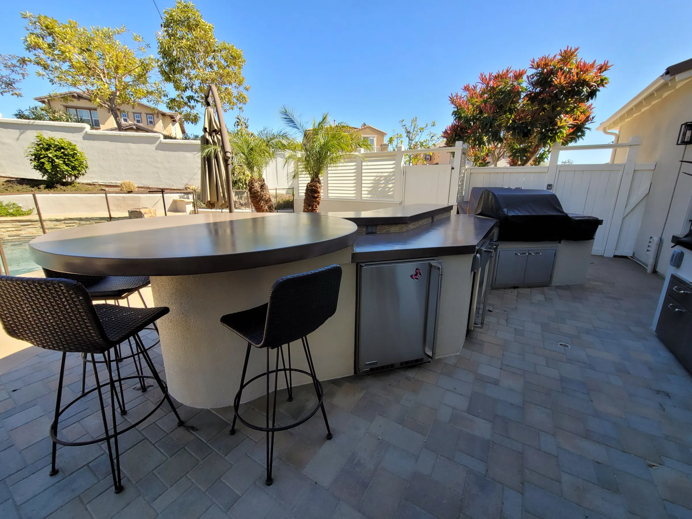 Paver patio and landscape transition